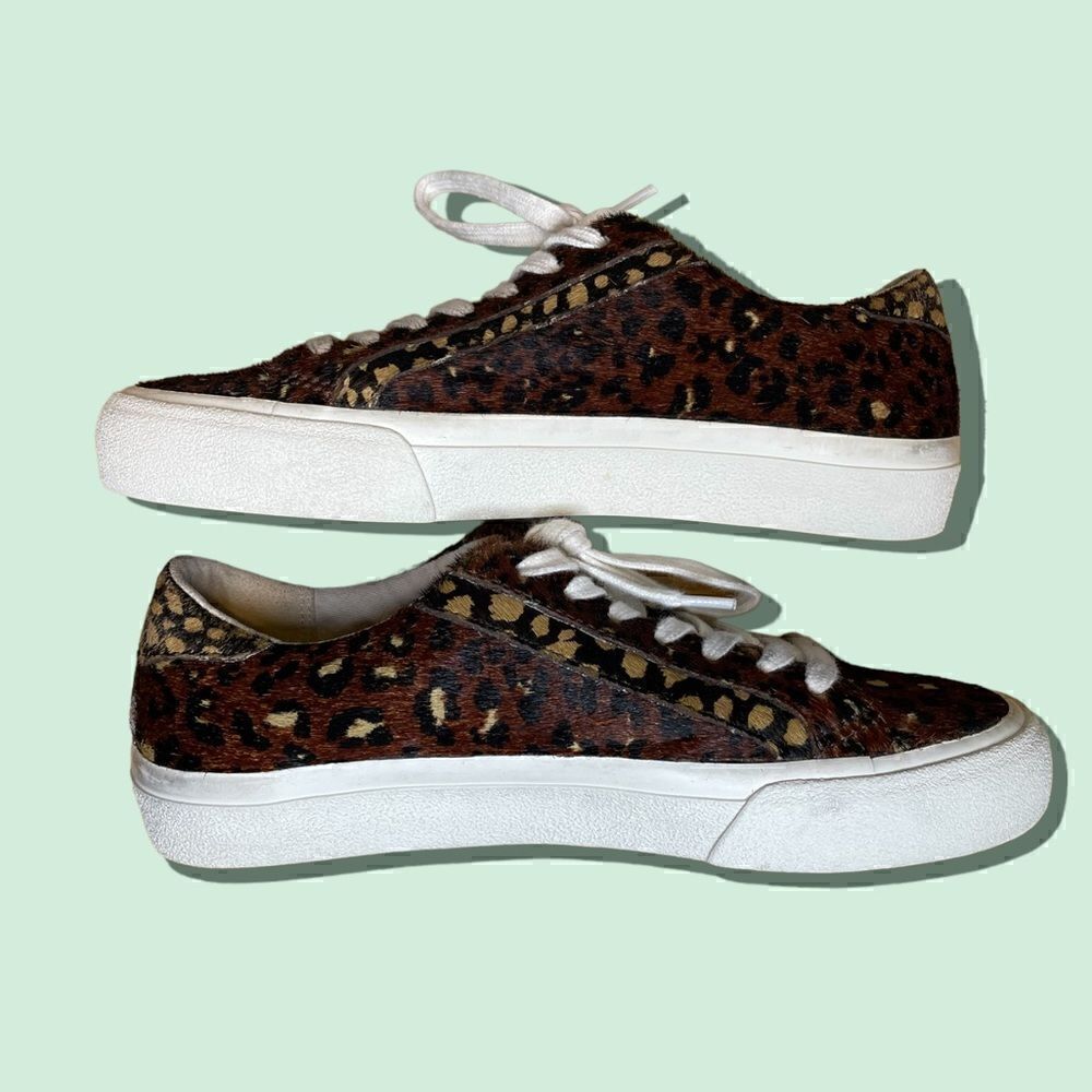 Madewell Low Top Sneakers in Painted Leopard Colorblock Calf Hair - Picture 6 of 14